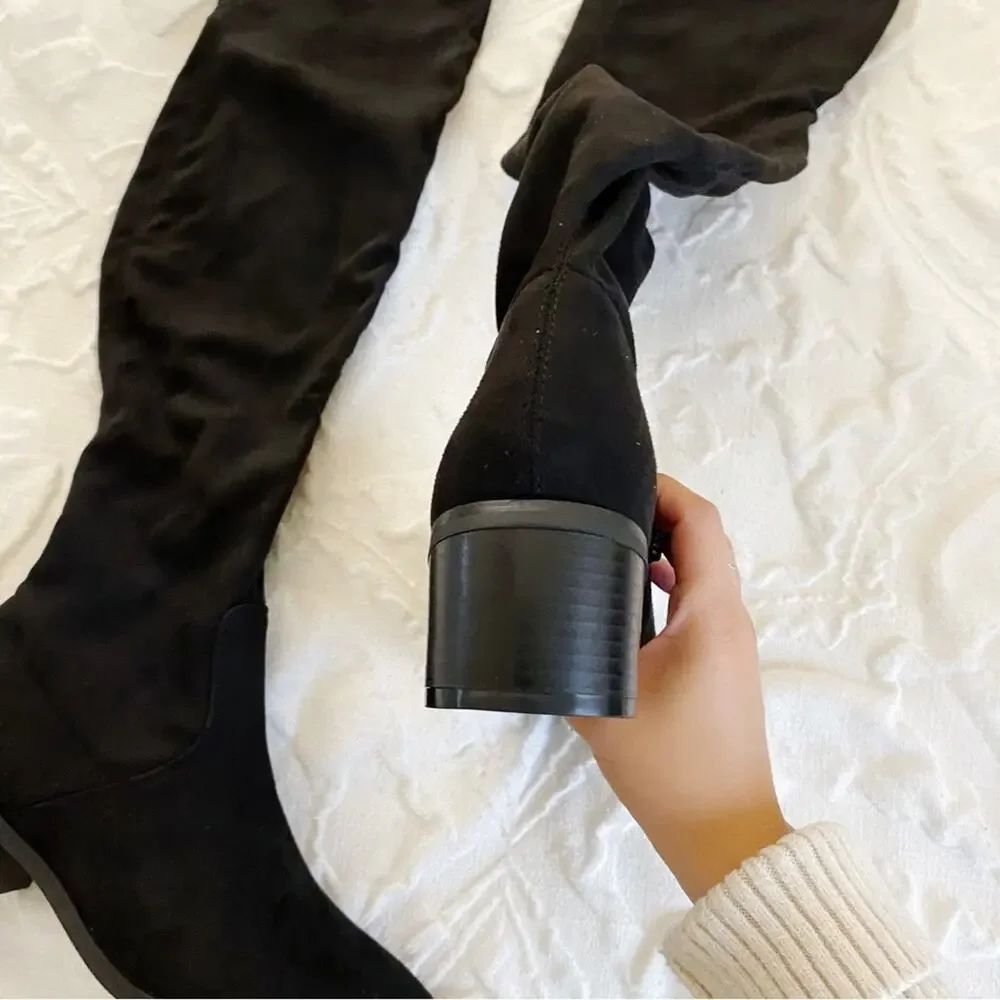 New York & Co Stacked Heel Over the Knee Boots Size 8
